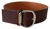 GF Ferre Bordeaux Wide Leather Waist Gold Silver Belt -   -  GF Ferre.